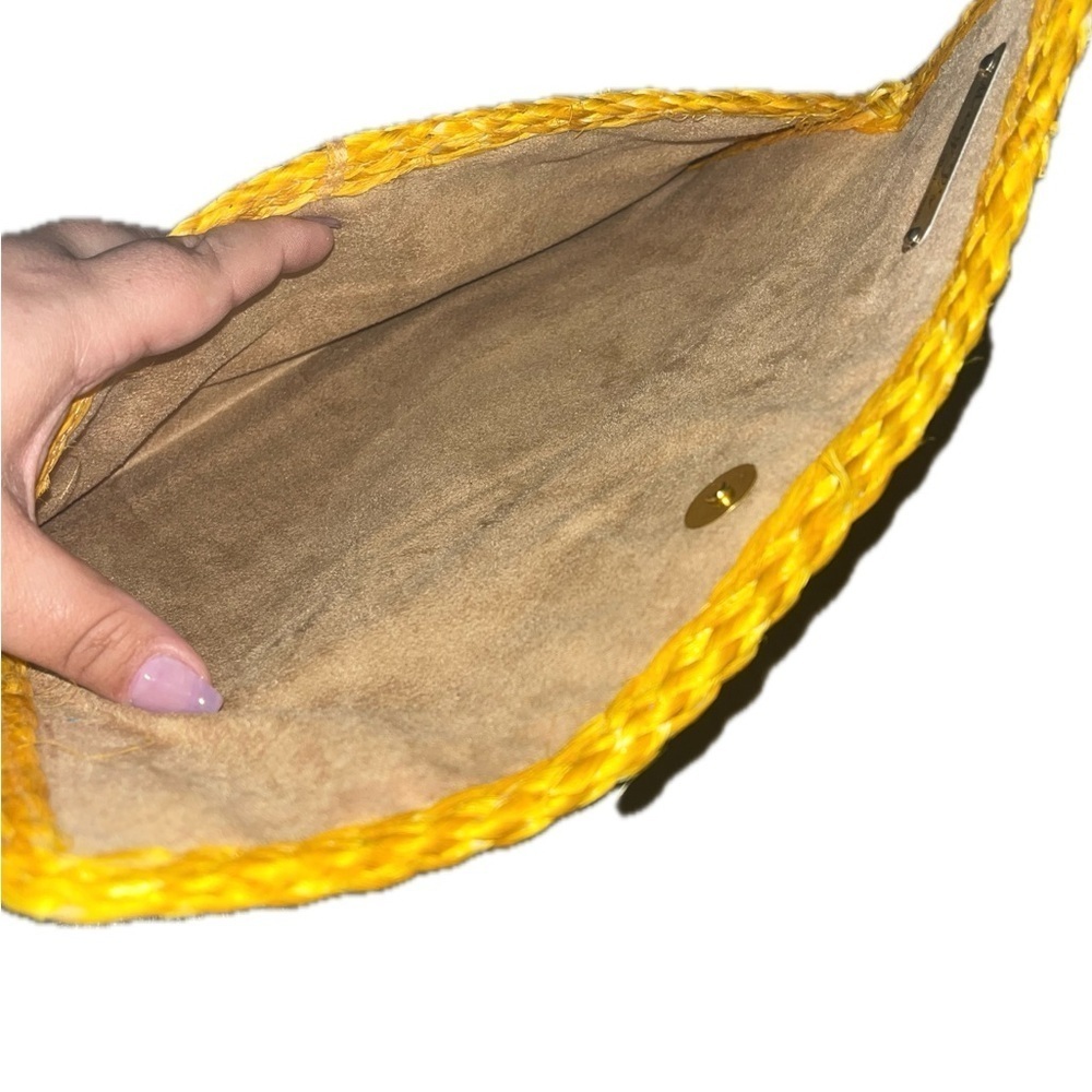 Yellow Woven Clutch from the Bahamas, Mary L’s w/Yellow Rhinestones - Picture 6 of 8